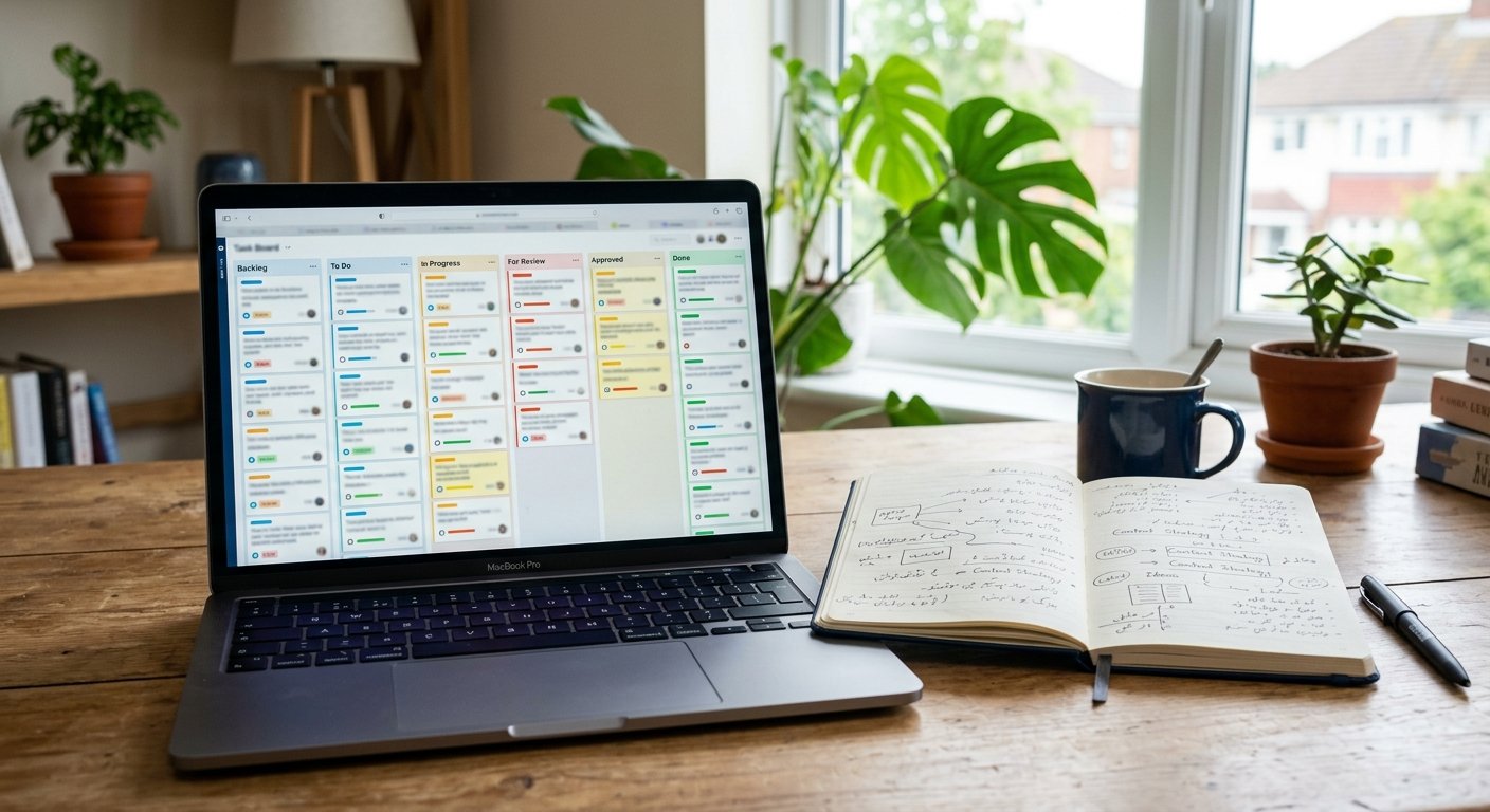 social media content calendar in Trello