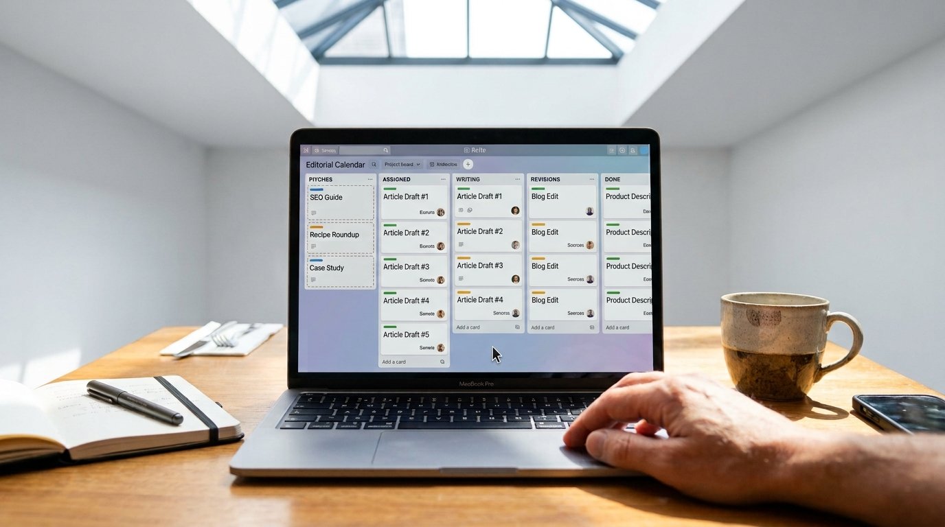 Trello Kanban board for multi-author blog